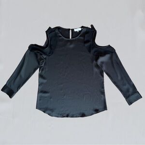 Calvin Klein Elegant Black Cold Shoulder Blouse